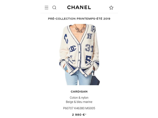 Chanel Frühling-Sommer-Pre-Collection 2019 Roh Marineblau - Ansicht 8