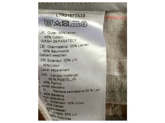 Shorts Barbour de linho e algodão com padrão tartan bege cáqui Caqui - vista 4