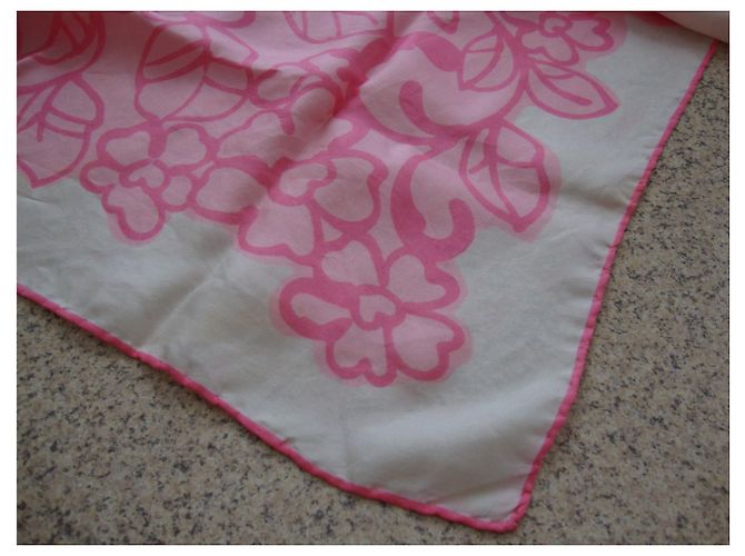 inconnue Sciarpa di seta rosa con fiori - vista 2