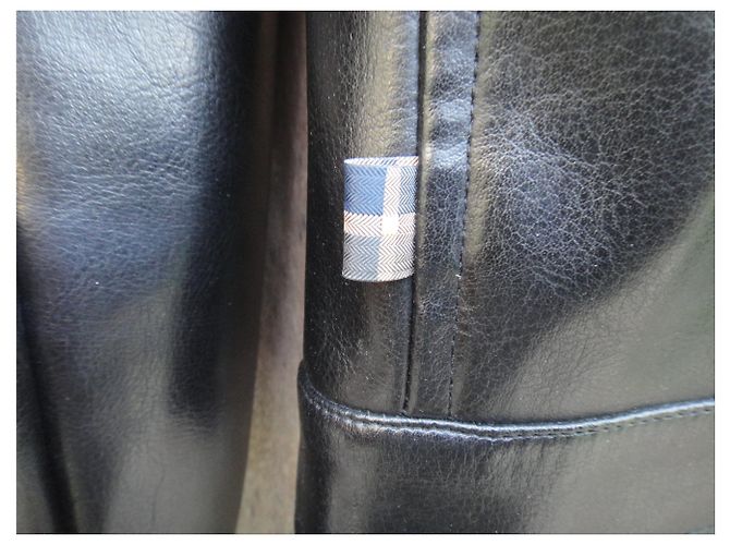 Thomas Burberry Lederimitatjacke Schwarz - Ansicht 6