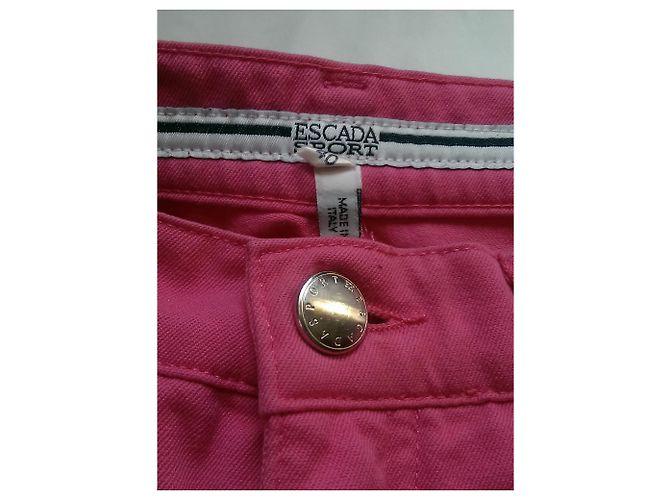 Pantalones de cintura alta Escada rosa de algodón - vista 5