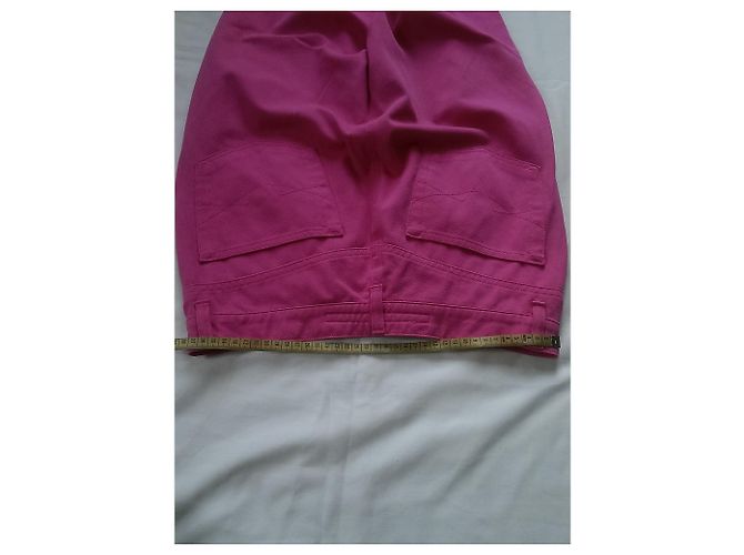 Pantalones de cintura alta Escada rosa de algodón - vista 7