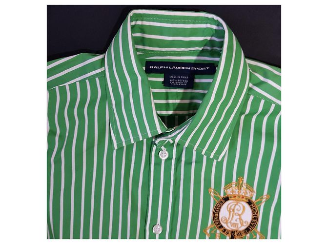 Camicia Ralph Lauren Sport in cotone bianca e verde Bianco - vista 3