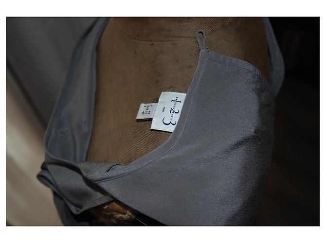 Autre Marque Vestido 1.2.3. de seda gris talla 40 Gris antracita - vista 5