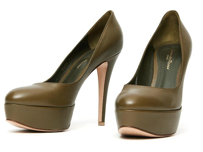 Décolleté Gianvito Rossi in pelle kaki 38 Cachi - vista 2