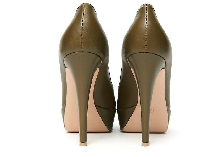 Décolleté Gianvito Rossi in pelle kaki 38 Cachi - vista 4