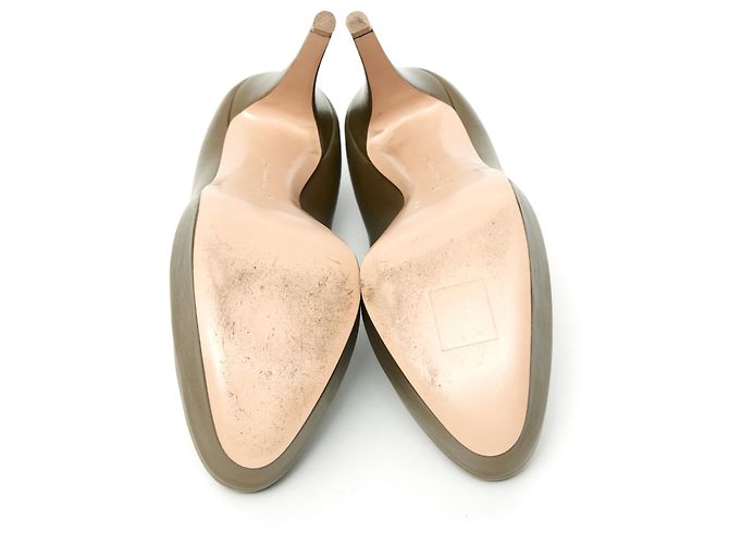 Décolleté Gianvito Rossi in pelle kaki 38 Cachi - vista 5