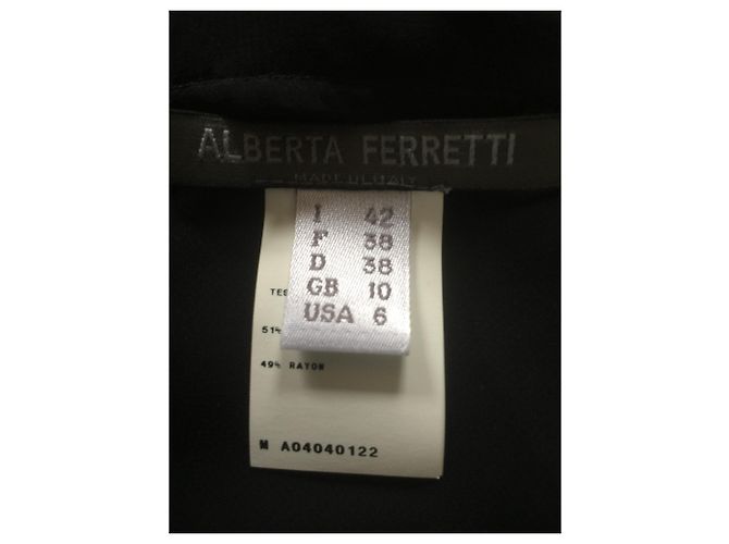 Alberta Ferretti Vestido drapeado en mezcla de seda Negro - vista 12