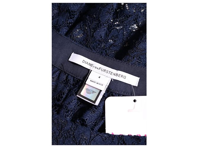 Camicia Diane Von Furstenberg Blu in Seta e Nylon Taglia S - vista 3