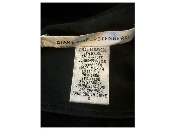 Diane Von Furstenberg DvF Vintage Wollkleid Schwarz - Ansicht 11