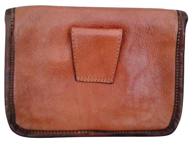 Autre Marque Clutch Lorenzo in pelle marrone chiaro - vista 2