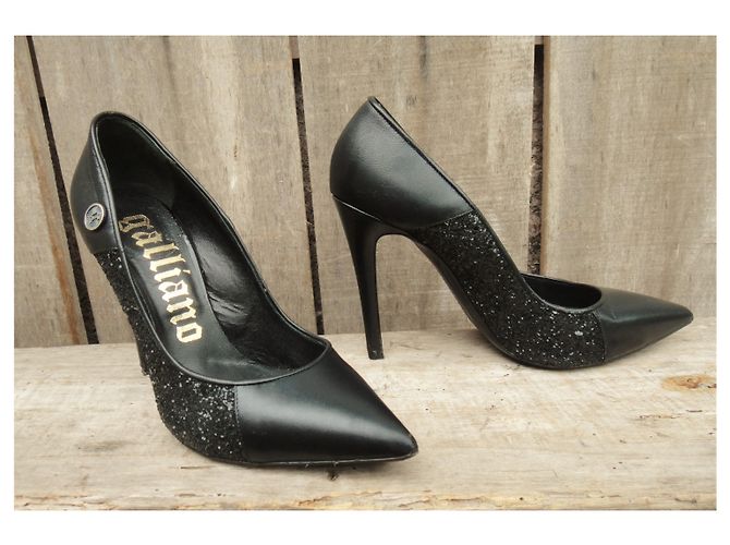 Pompe glitter Galliano Nero - vista 4