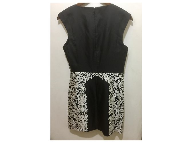 Tibi Abito in seta bianco e nero Crudo - vista 4
