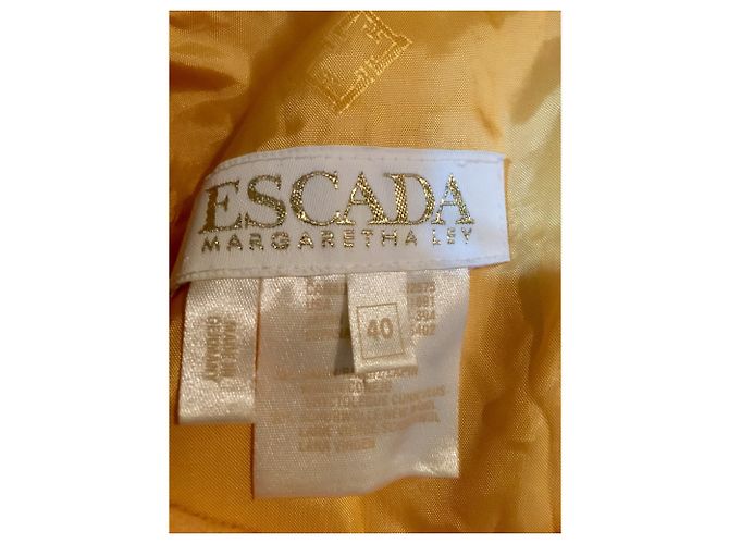 Abito Escada in lana e lapin giallo Bianco sporco - vista 8