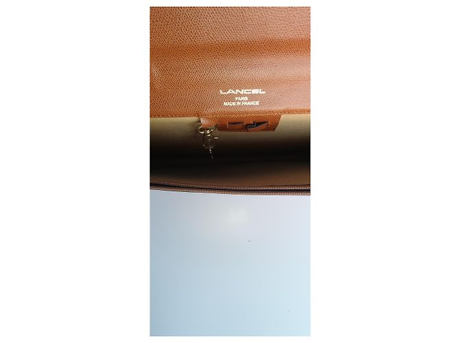 Porte-documents Lancel en cuir marron clair - vue 5