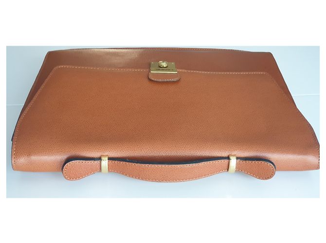 Porte-documents Lancel en cuir marron clair - vue 7