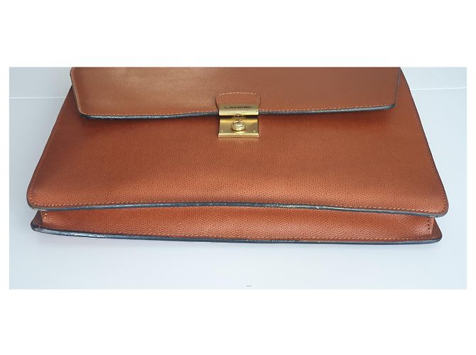 Porte-documents Lancel en cuir marron clair - vue 8