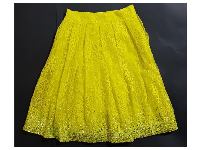 Falda amarilla Matthew Williamson de seda y algodón Amarillo - vista 2