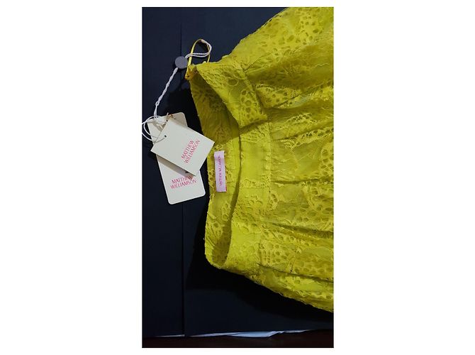 Falda amarilla Matthew Williamson de seda y algodón Amarillo - vista 4