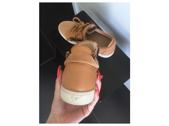 Giuseppe Zanotti Sneaker aus Leder Hellbraun 37 - Ansicht 3