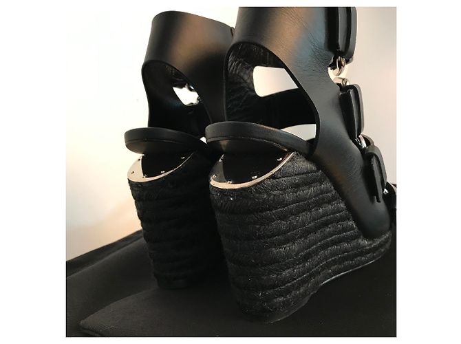 Sandali con zeppa Alexander Wang in pelle nera Nero - vista 7