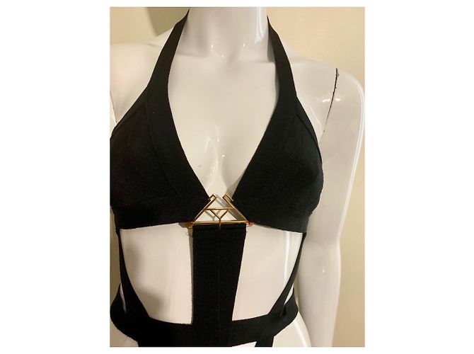 Herve Leger Schwarzer Monokini - Ansicht 3