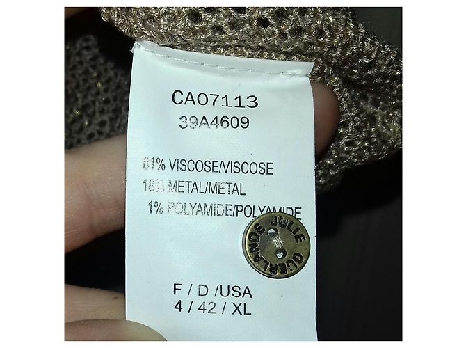 Autre Marque Camiseta de malla dorada en viscosa Dorado - vista 5