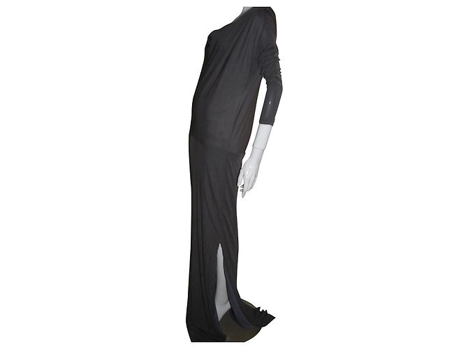 Halston Heritage Maxi Abendkleid aus grauer Viskose - Ansicht 2