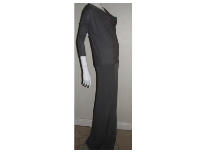 Halston Heritage Maxi Abendkleid aus grauer Viskose - Ansicht 4