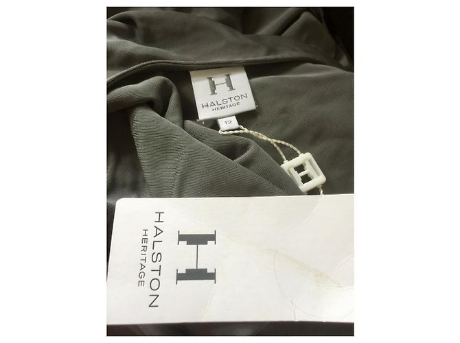 Halston Heritage Maxi Abendkleid aus grauer Viskose - Ansicht 7