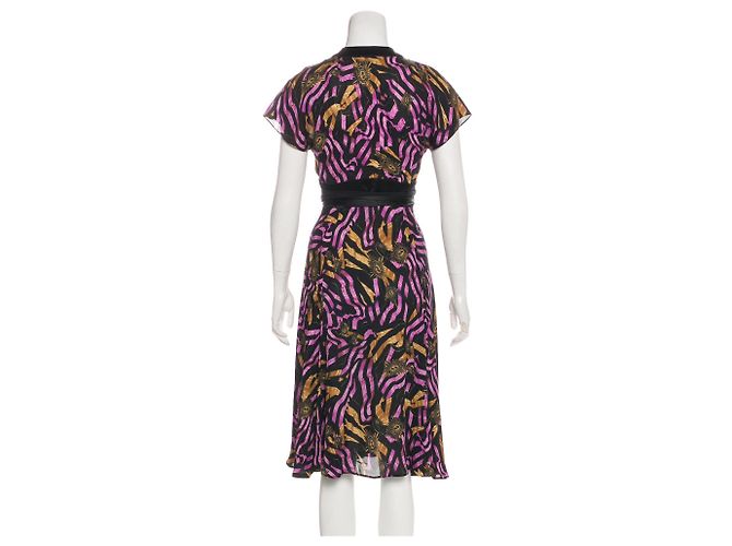 Diane Von Furstenberg Vestido de seda DvF Svetlana Negro Multicolor - vista 3