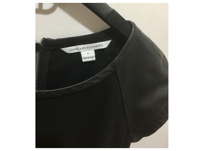 Diane Von Furstenberg Delyse Lederkleid Schwarz - Ansicht 4