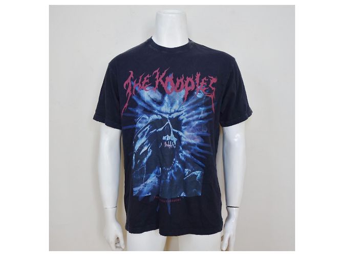 THE KOOPLES Men's Black Midnight Shadows Distressed Tee Size M MEDIUM - view 3