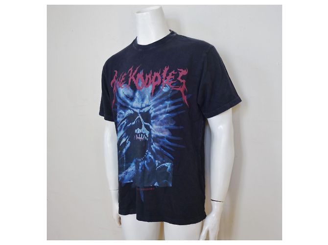 THE KOOPLES Men's Black Midnight Shadows Distressed Tee Size M MEDIUM - view 4