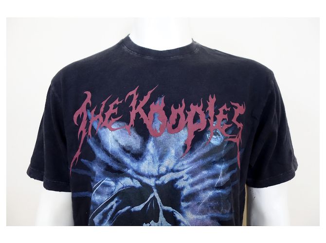 THE KOOPLES Men's Black Midnight Shadows Distressed Tee Size M MEDIUM - view 6