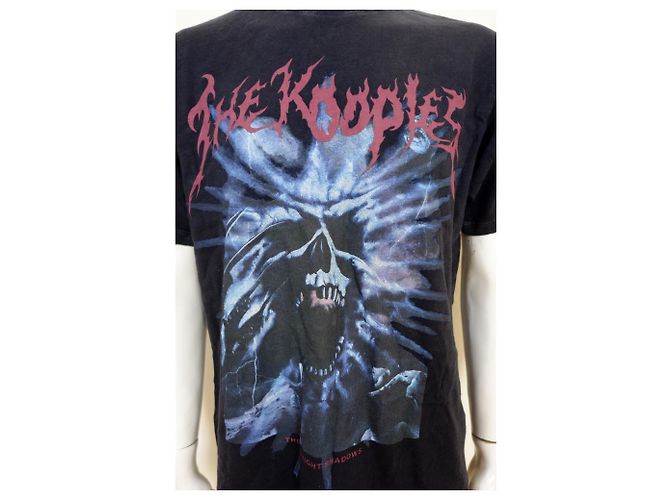 THE KOOPLES Men's Black Midnight Shadows Distressed Tee Size M MEDIUM - view 7