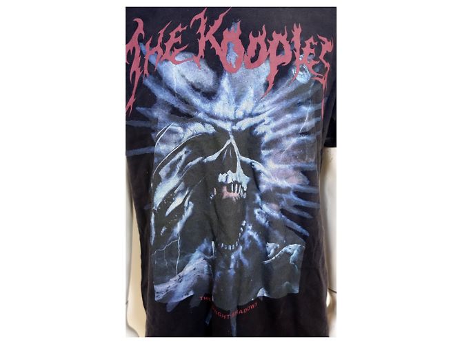 THE KOOPLES Men's Black Midnight Shadows Distressed Tee Size M MEDIUM - view 8