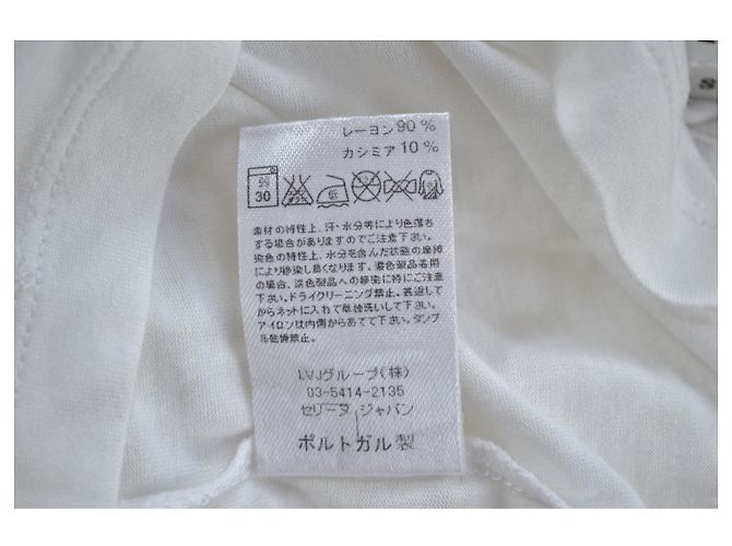 Céline Langarm T-Shirt Weiß Viskose & Casmere Größe S KLEIN - Ansicht 12