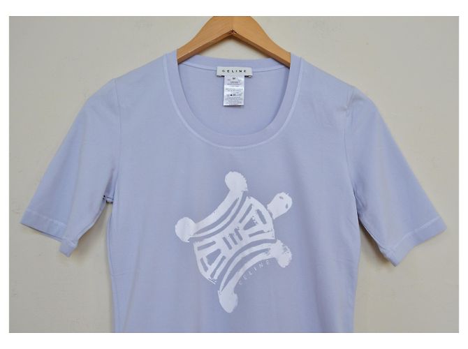 Céline Periwinkle Blaues T-Shirt Top Größe M MITTEL - Ansicht 4