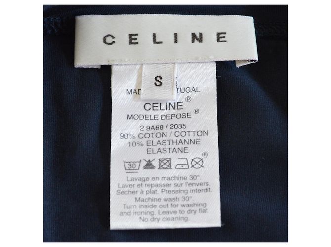 Céline CELINE Camiseta Azul Marino Top Size S SMALL Blanco - vista 8