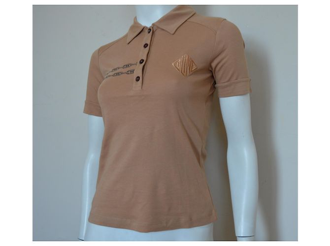 Céline CELINE Paris Camel Polo Top Talla S SMALL Caramelo - vista 10
