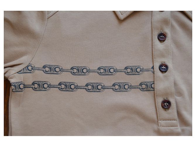 Céline CELINE Paris Camel Polo Top Talla S SMALL Caramelo - vista 12