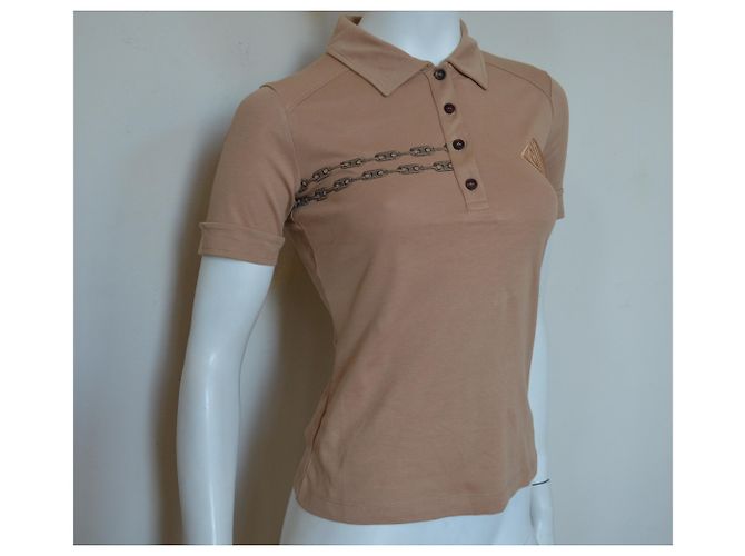 Céline CELINE Paris Camel Polo Top Talla S SMALL Caramelo - vista 3