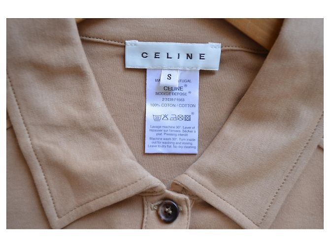 Céline CELINE Paris Camel Polo Top Talla S SMALL Caramelo - vista 6
