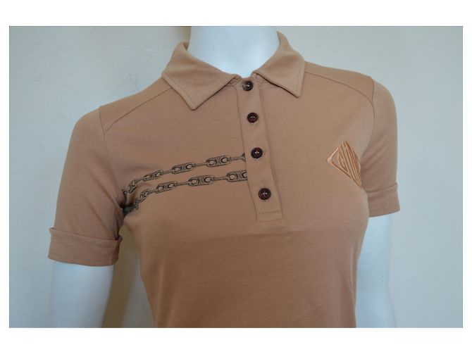 Céline CELINE Paris Camel Polo Top Talla S SMALL Caramelo - vista 9