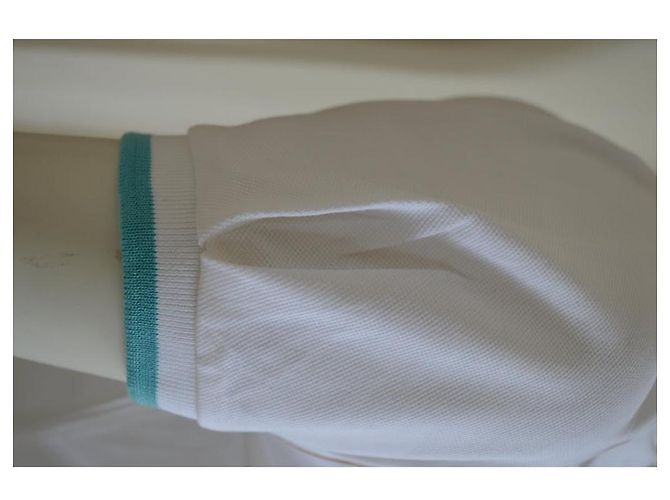 Céline Polo in cotone a maniche corte in piqué di cotone bianco CELINE Top Size M MEDIUM - vista 10