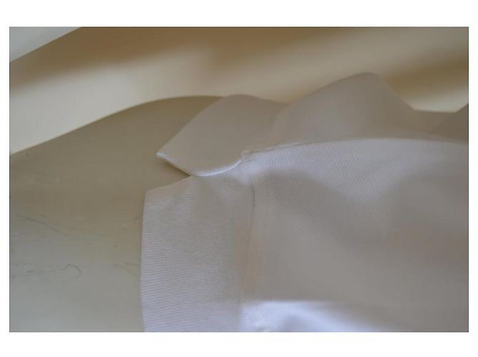 Céline Polo in cotone a maniche corte in piqué di cotone bianco CELINE Top Size M MEDIUM - vista 11