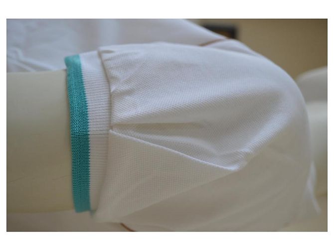 Céline Polo in cotone a maniche corte in piqué di cotone bianco CELINE Top Size M MEDIUM - vista 12