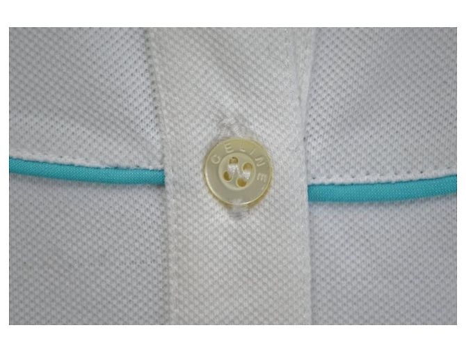 Céline Polo in cotone a maniche corte in piqué di cotone bianco CELINE Top Size M MEDIUM - vista 9