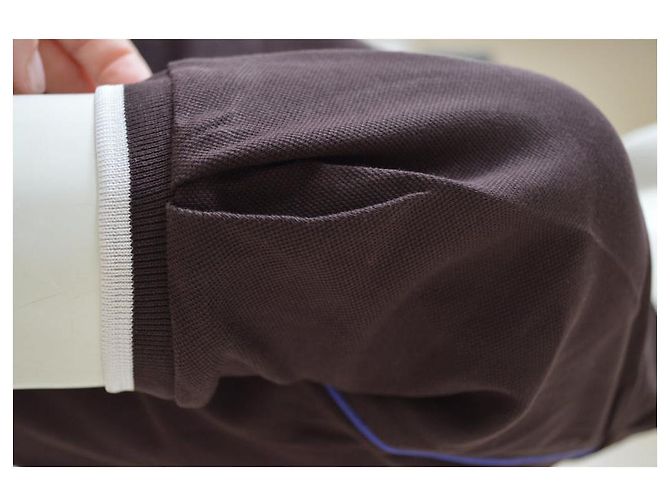 Céline CELINE Kurzärmliges Poloshirt aus brauner Baumwolle in Größe M MITTEL - Ansicht 11